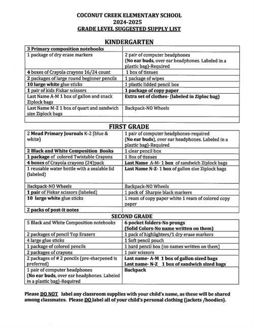Supply List
